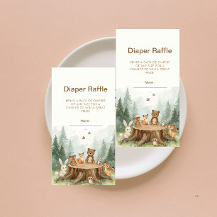 Cute Safari Animals Diaper Raffle Baby Shower Enclosure Card