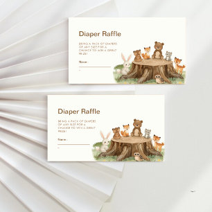Cute Safari Animals Diaper Raffle Baby Shower Enclosure Card