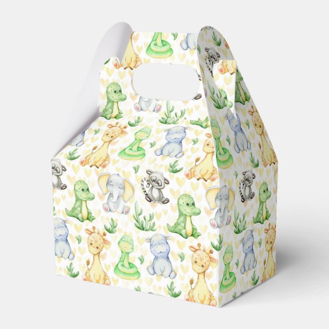 Cute Safari Animals Favour Boxes (Front Side)