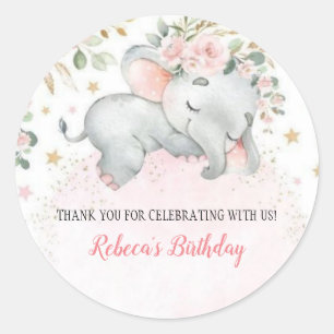 Cute Safari Animals First Birthday Decor Classic Round Sticker