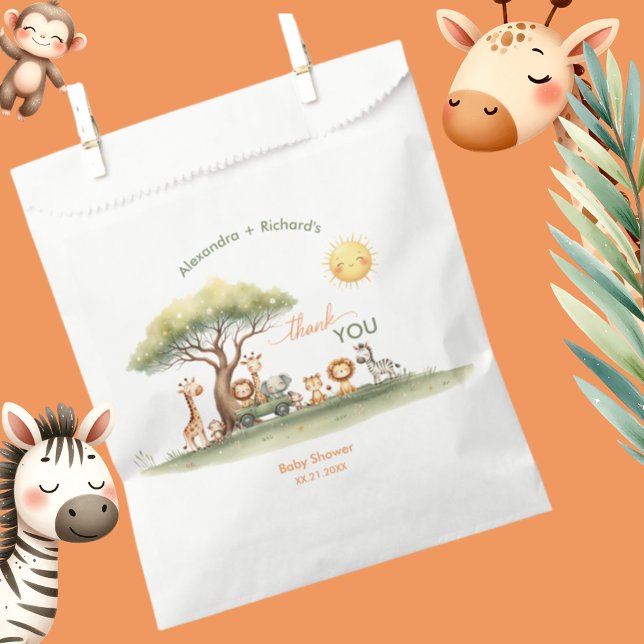 Cute safari animals gender neutral baby shower favour bags (Creator Uploaded)