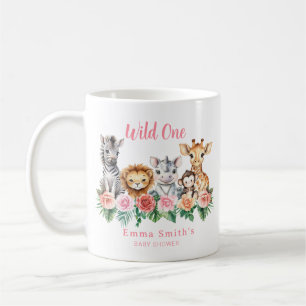 Cute Safari Animals Girl Baby Shower Mug - Jungle 