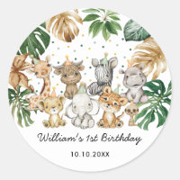 Cute Safari Animals Jungle Greenery Baby Shower Cl