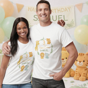 Cute Safari Animals Jungle Kids Birthday  T-Shirt