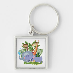 Cute Safari Animals Key Ring