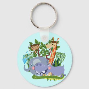 Cute Safari Animals Key Ring