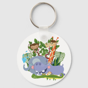 Cute Safari Animals Key Ring