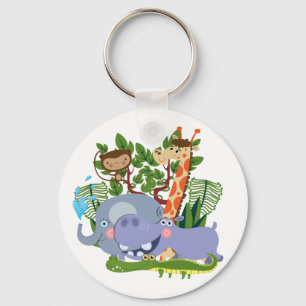 Cute Safari Animals Key Ring
