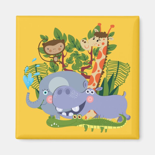 Cute Safari Animals Magnet (Front)