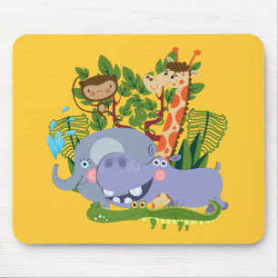 Cute Safari Animals Mouse Mat