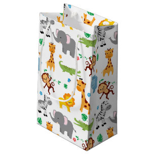 Cute Safari Animals Nursery Pattern Small Gift Bag