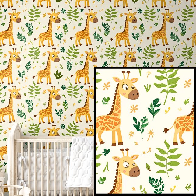 Cute Safari Animals Orange Giraffes Wallpaper (Creator Uploaded)