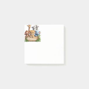 Cute Safari Animals Personalised Sticky Notes