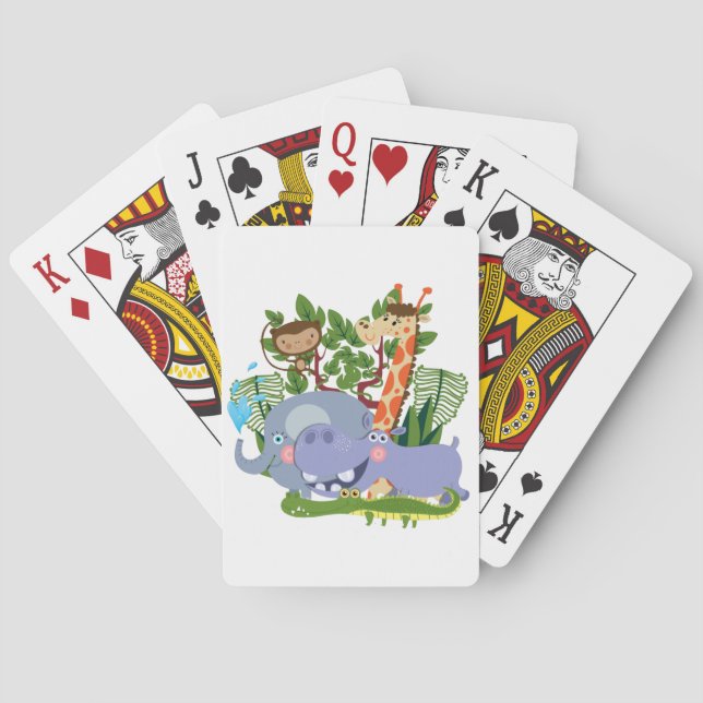 Cute Safari Animals Playing Cards (Back)