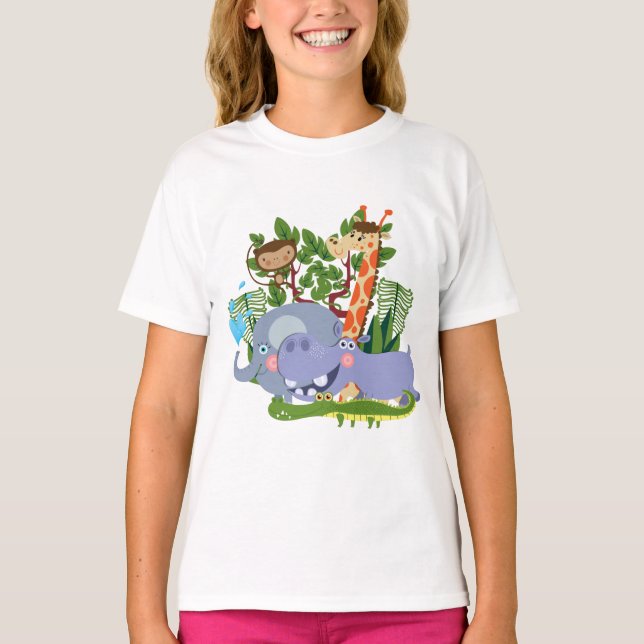 Cute Safari Animals T-Shirt (Front)