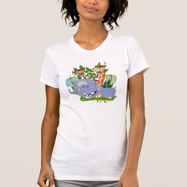 Cute Safari Animals T-Shirt (Front)