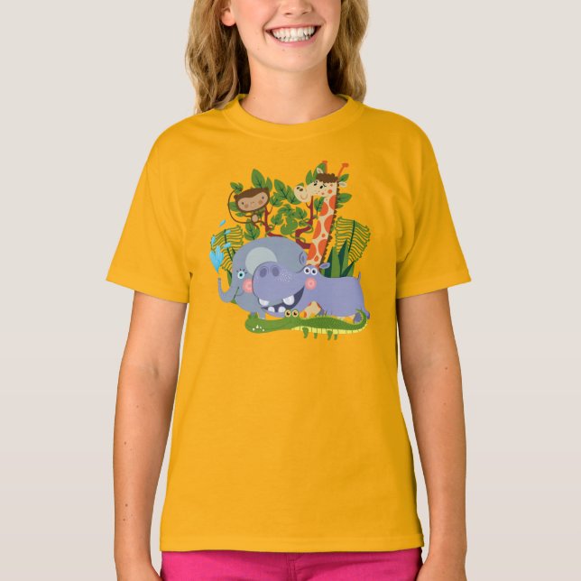 Cute Safari Animals T-Shirt (Front)