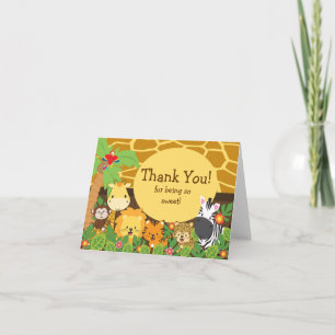 Cute Safari Animals Thank You Note Card