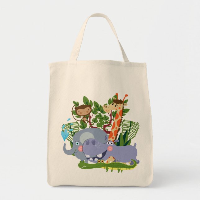 Cute Safari Animals Tote Bag (Front)