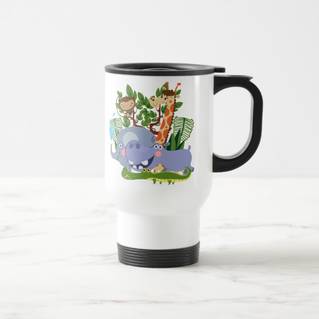 Cute Safari Animals Travel Mug (Right)