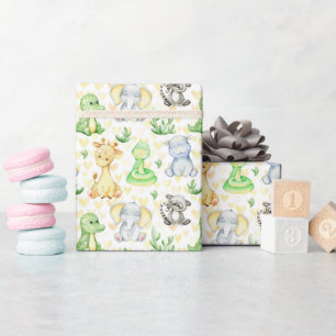 Cute Safari Animals Wrapping Paper Roll