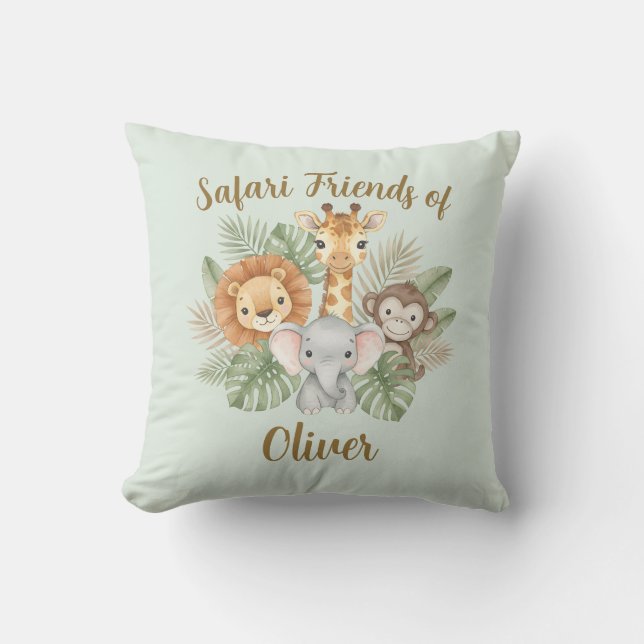 Cute Safari Baby Animals  Cushion (Front)