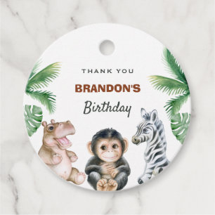 Cute safari baby animals  favour tags