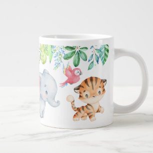 Cute Safari Baby Animals Kids Large Coffee Mug