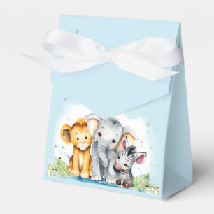 Cute Safari Baby Shower Elephant, Lion, Zebra Favour Box