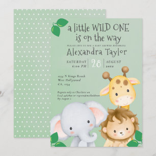 Cute Safari Baby Shower Personalised Invitation
