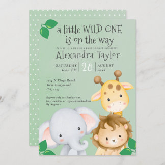 Cute Safari Baby Shower Personalised Invitation