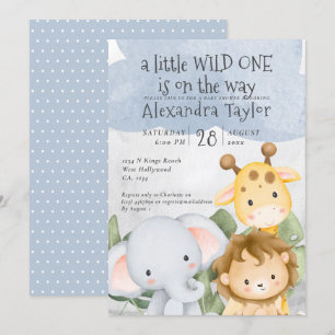 Cute Safari Baby Shower Personalised Invitation