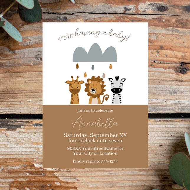 Cute Safari Boho Baby Animals Invitation (Creator Uploaded)