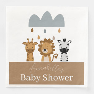 Cute Safari Boho Baby Animals Napkin