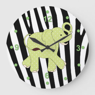 Cute Safari Elephant Wall Clock