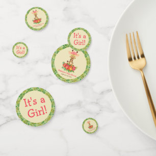 Cute Safari Giraffe Personalised Baby Shower Confetti