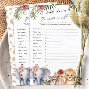 Cute Safari Girl Shower Price is right game