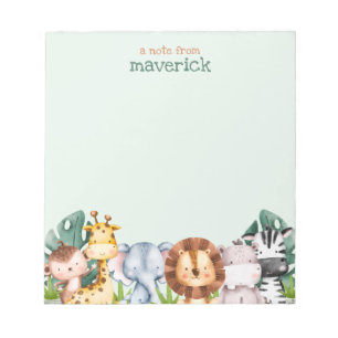 Cute Safari Jungle Animals Kids Notepad