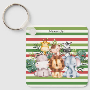 Cute Safari Jungle Baby Animal Boy Photo Album Key Ring