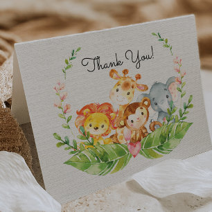 Cute Safari Jungle Baby Shower Thank You Note