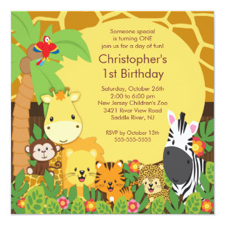 jungle birthday invitations