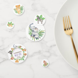 Cute Safari Jungle Boys Baby Shower Confetti