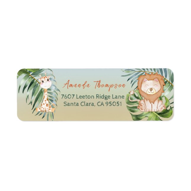 Cute Safari Jungle Little Animals Baby Shower (Front)