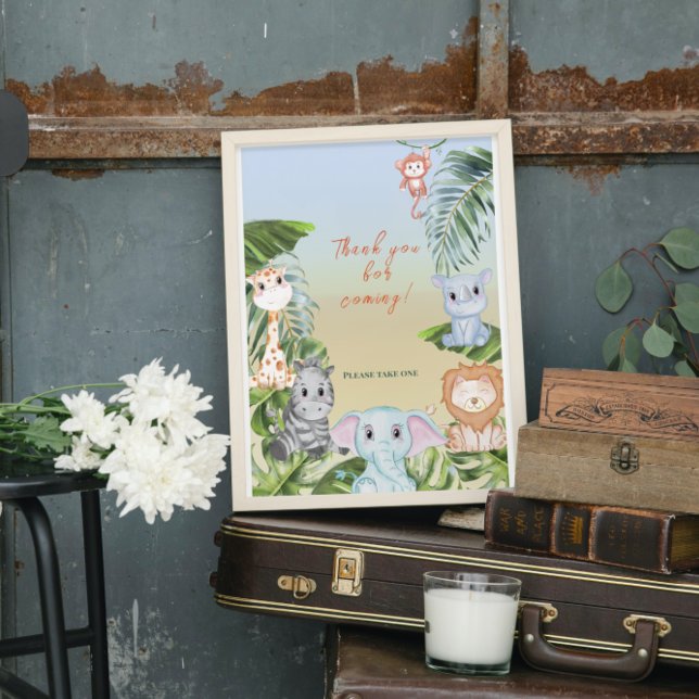 Cute Safari Jungle Little Animals Baby Shower Invi Poster (Creator Uploaded)