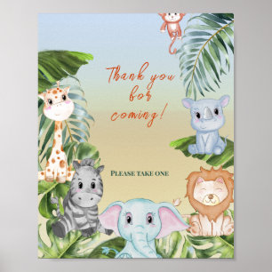 Cute Safari Jungle Little Animals Baby Shower Invi Poster