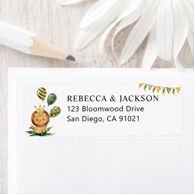 Cute Safari Jungle Party Return Address Stickers (Insitu)