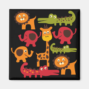 Cute Safari Jungle Zoo Animals Print Gifts Magnet