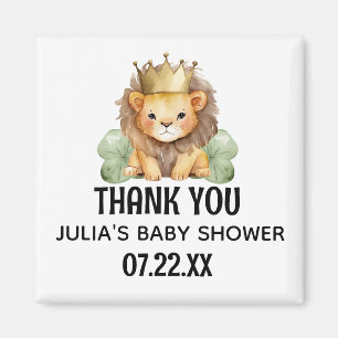 Cute Safari King Lion Baby Shower Thank You Magnet