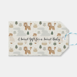 Cute Safari Leopard Pattern Baby Shower Favour Gif Gift Tags