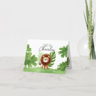 Cute Safari Lion Birthday Thank You Card